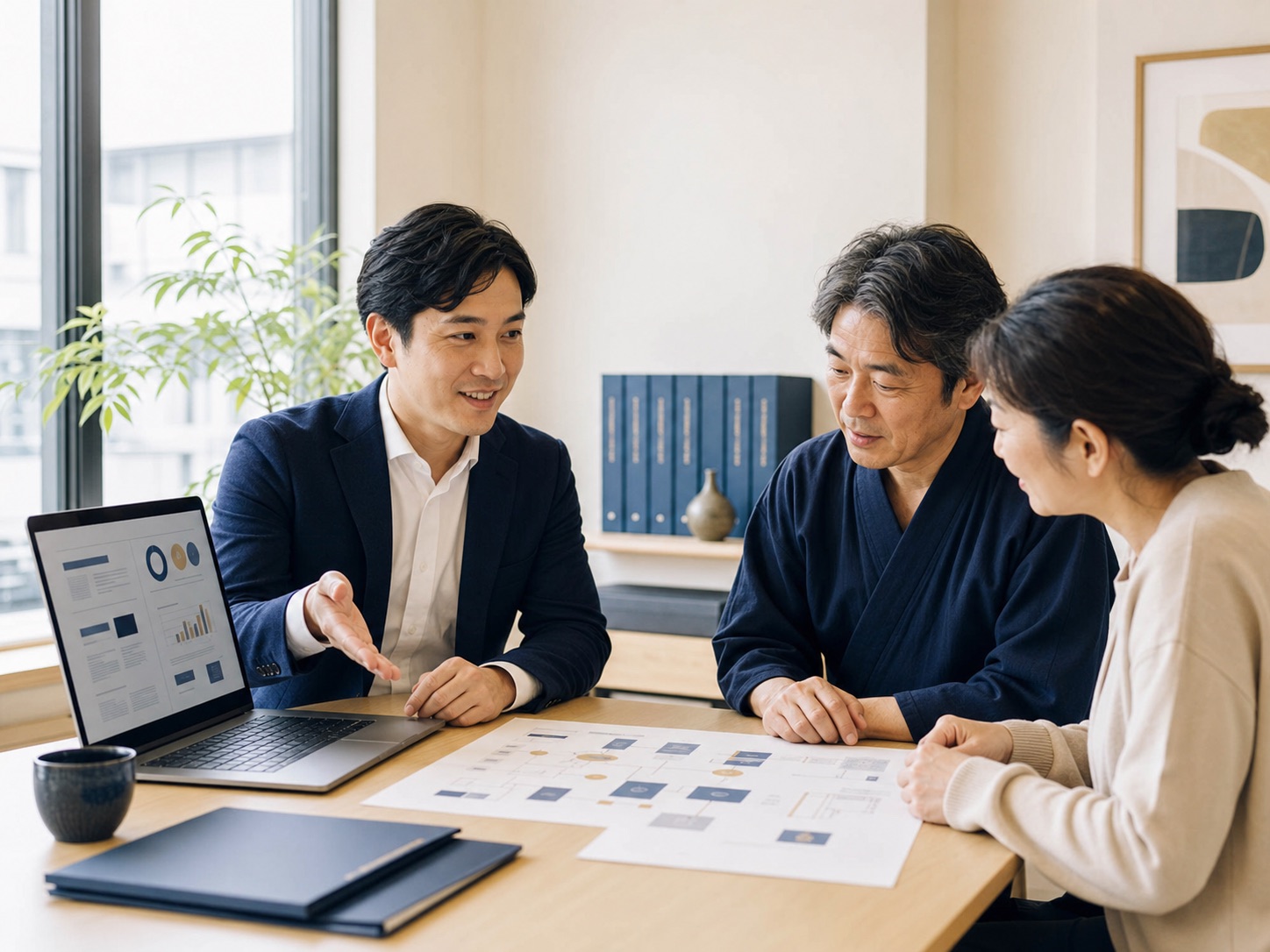 経営者の話を聞きながら業務を整理する課題ヒアリングの様子